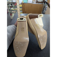 Bakers Leather Suede Ankle Boots Taupe Fennel Zip Up Stacked Heel