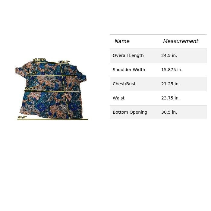 Vintage Jacky Smith Classics Blue Teal Abstract Print Blouse Shirt Top