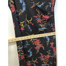 New York & Company Womens Black Floral Knee-Length Dress With Short Sleeves Size M