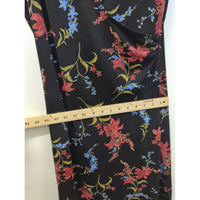 New York & Company Womens Black Floral Knee-Length Dress With Short Sleeves Size M