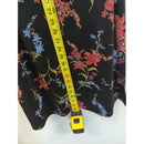 New York & Company Womens Black Floral Knee-Length Dress With Short Sleeves Size M