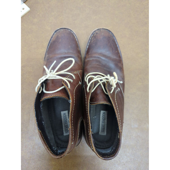 Steve Madden Brown Leather Lace-Up Oxford Shoes Size 10 Mens Casual Dress
