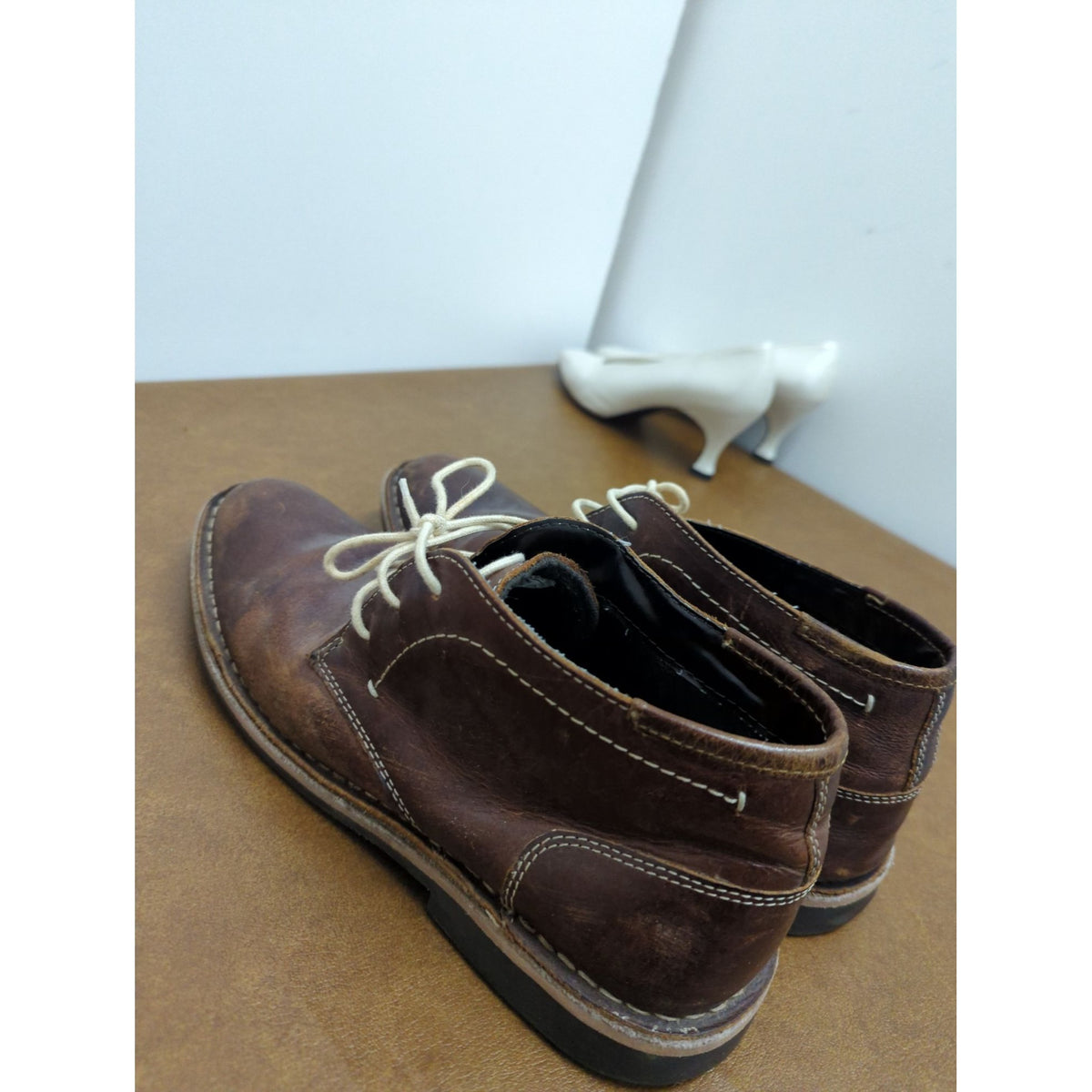 Steve Madden Brown Leather Lace-Up Oxford Shoes Size 10 Mens Casual Dress