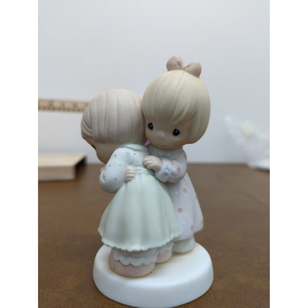 Precious Moments Figurine "Thats What Friends Are For" 1990 Enesco Collectible 5" Tall Porcelain Girls Hugging Taiwan R.O.C.