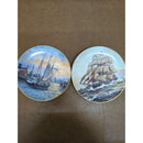 Set Of 2 Bradford Exchange Collector Plates By Charles Vickery 1980s Nautical Theme 8.5".