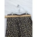 Vintage Blue Womens Floral High-Waisted Rayon Pants Medium Black & Cream