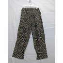 Vintage Blue Womens Floral High-Waisted Rayon Pants Medium Black & Cream