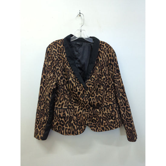 Torrid Womens Leopard Print Blazer With Black Lapels Size 1 Made In China Pre-Owned
