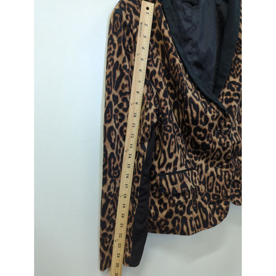Torrid Womens Leopard Print Blazer With Black Lapels Size 1 Made In China Pre-Owned