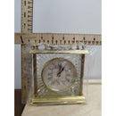 Paul Sebastian Quartz Crystal Table Clock Gold Trim Roman Numerals 4.5" New In Box