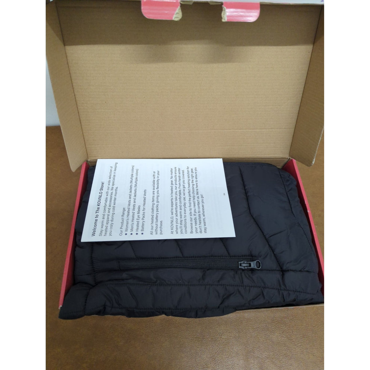 Kovnilo Heated Vest With Battery Pack Lightweight Black Quilted Design For Winter Warmth Size L