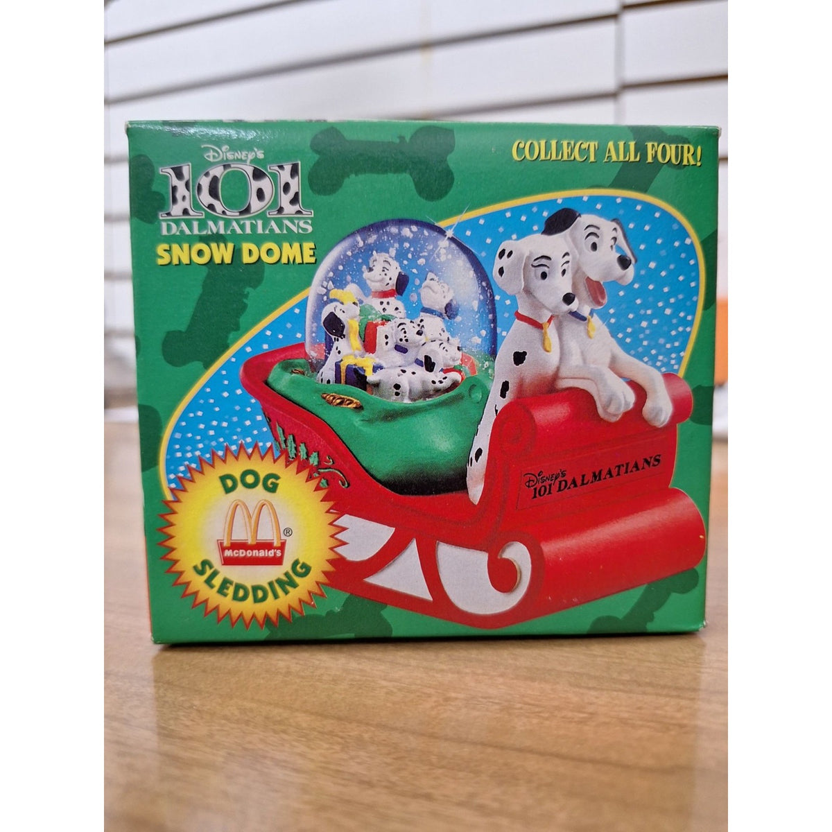Disneys 101 Dalmatians Snow Dome Dog Sledding Collectible 1996 McDonalds Toy