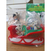 Disneys 101 Dalmatians Snow Dome Dog Sledding Collectible 1996 McDonalds Toy