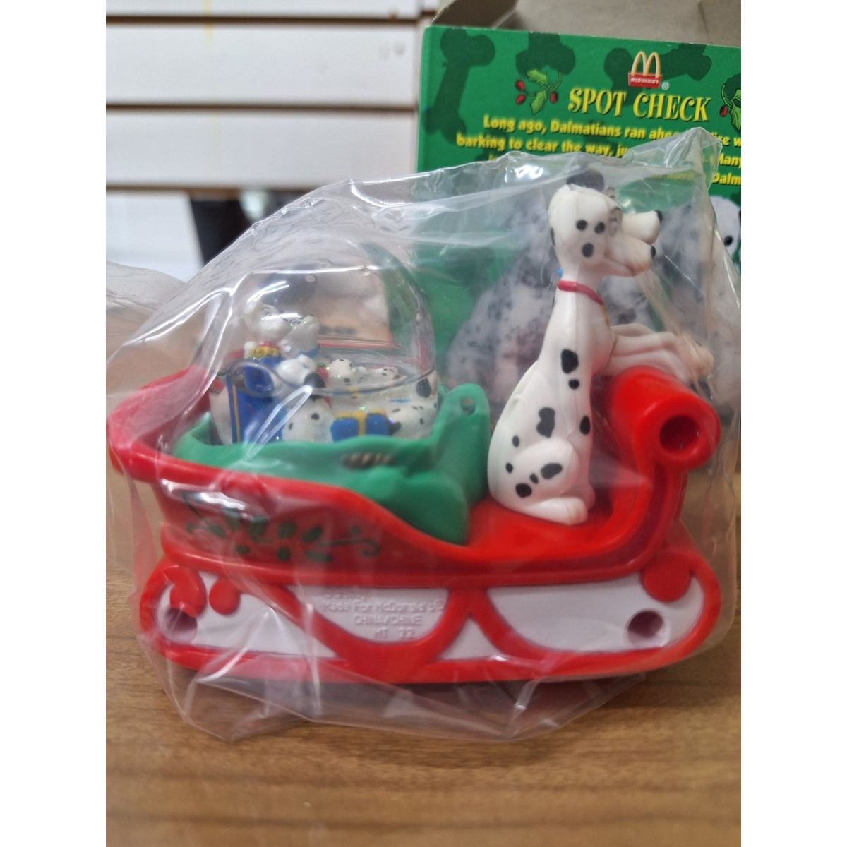 Disneys 101 Dalmatians Snow Dome Dog Sledding Collectible 1996 McDonalds Toy