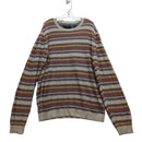 Ted Baker Multicolor Striped Knit Sweater Size 4 Beige/Brown Crewneck Long Sleeve