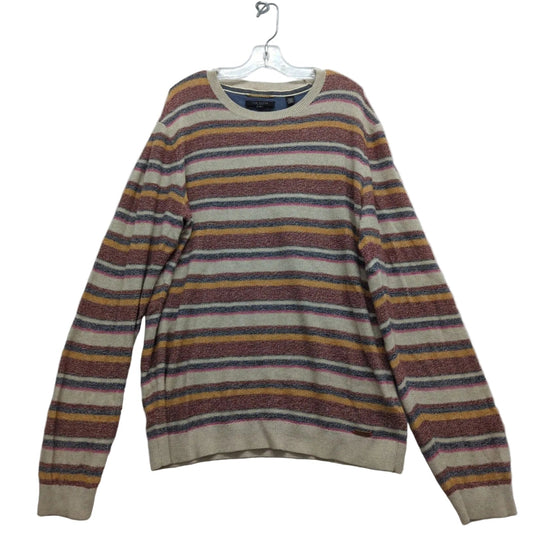 Ted Baker Multicolor Striped Knit Sweater Size 4 Beige/Brown Crewneck Long Sleeve