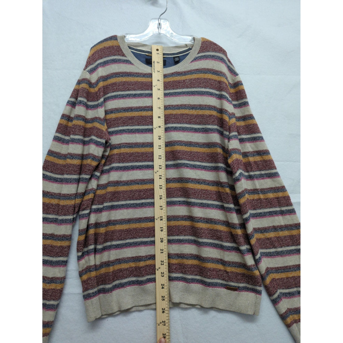 Ted Baker Multicolor Striped Knit Sweater Size 4 Beige/Brown Crewneck Long Sleeve