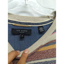 Ted Baker Multicolor Striped Knit Sweater Size 4 Beige/Brown Crewneck Long Sleeve