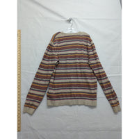 Ted Baker Multicolor Striped Knit Sweater Size 4 Beige/Brown Crewneck Long Sleeve