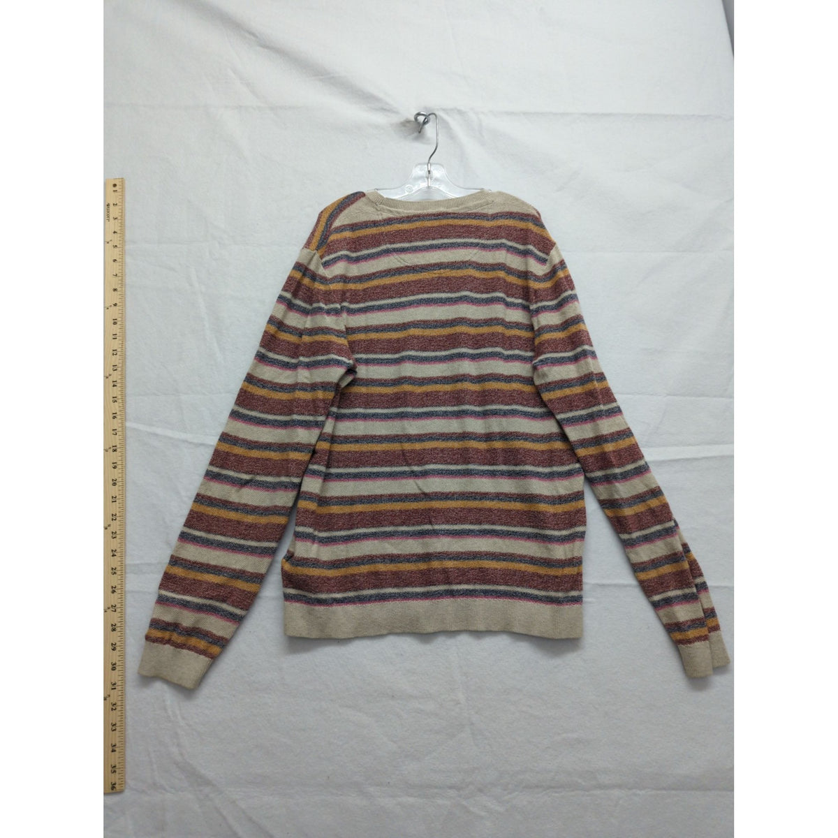 Ted Baker Multicolor Striped Knit Sweater Size 4 Beige/Brown Crewneck Long Sleeve