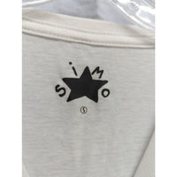 Simão Star Graphic Cat Print White T-Shirt Small Short Sleeve Lightweight Cotton Blend