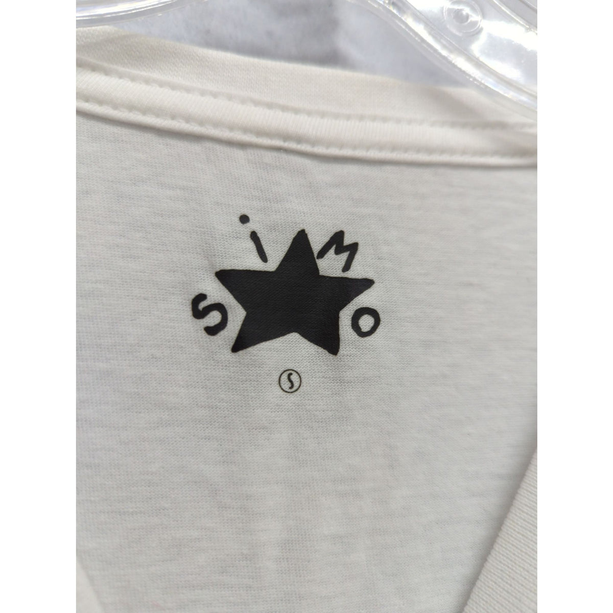 Simão Star Graphic Cat Print White T-Shirt Small Short Sleeve Lightweight Cotton Blend
