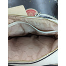 Aldo White Chevron Quilted Crossbody Bag With Gold Chain & Tassel
