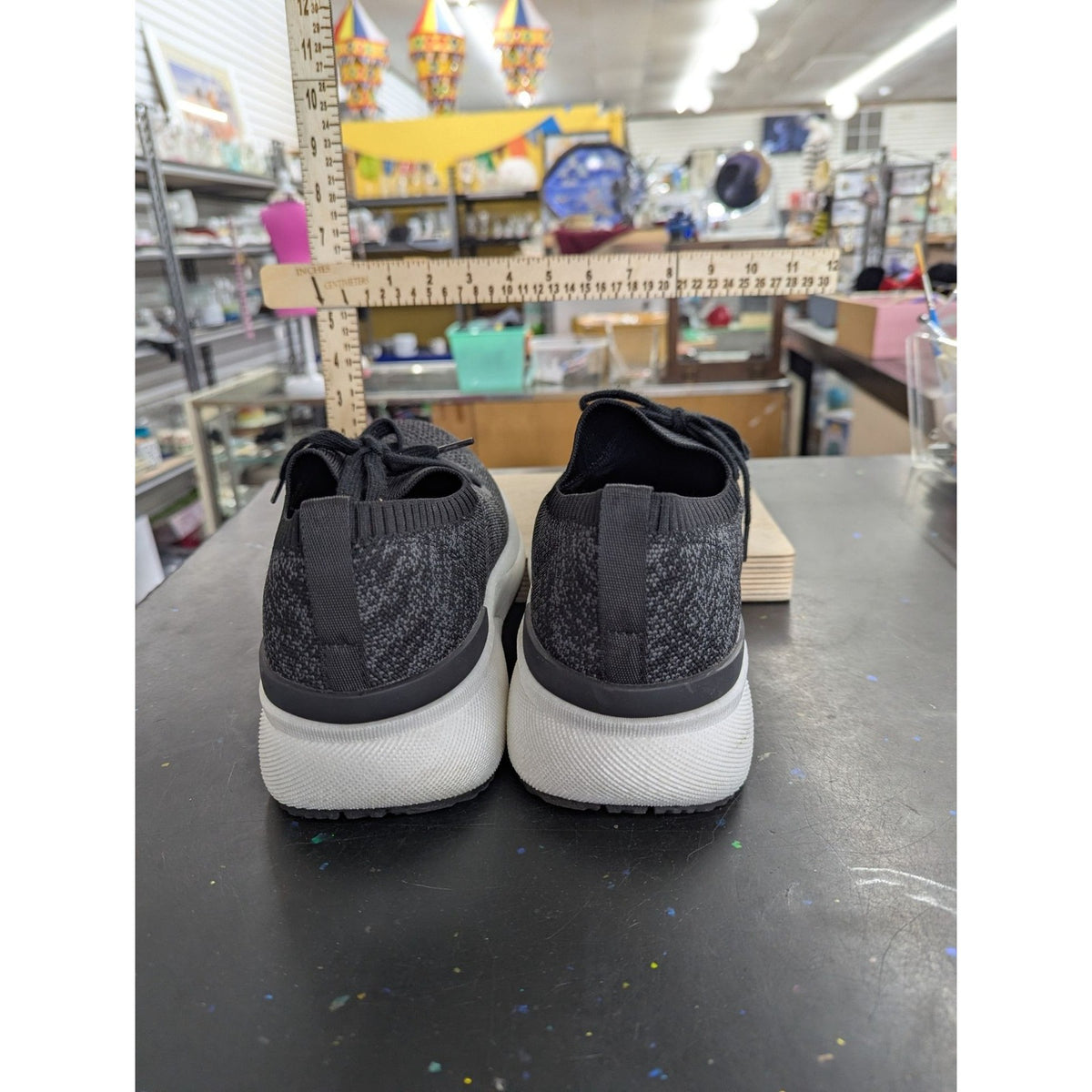 Lightweight Knit Athletic Sneakers Black Gray Bruno Marc Running Shoes