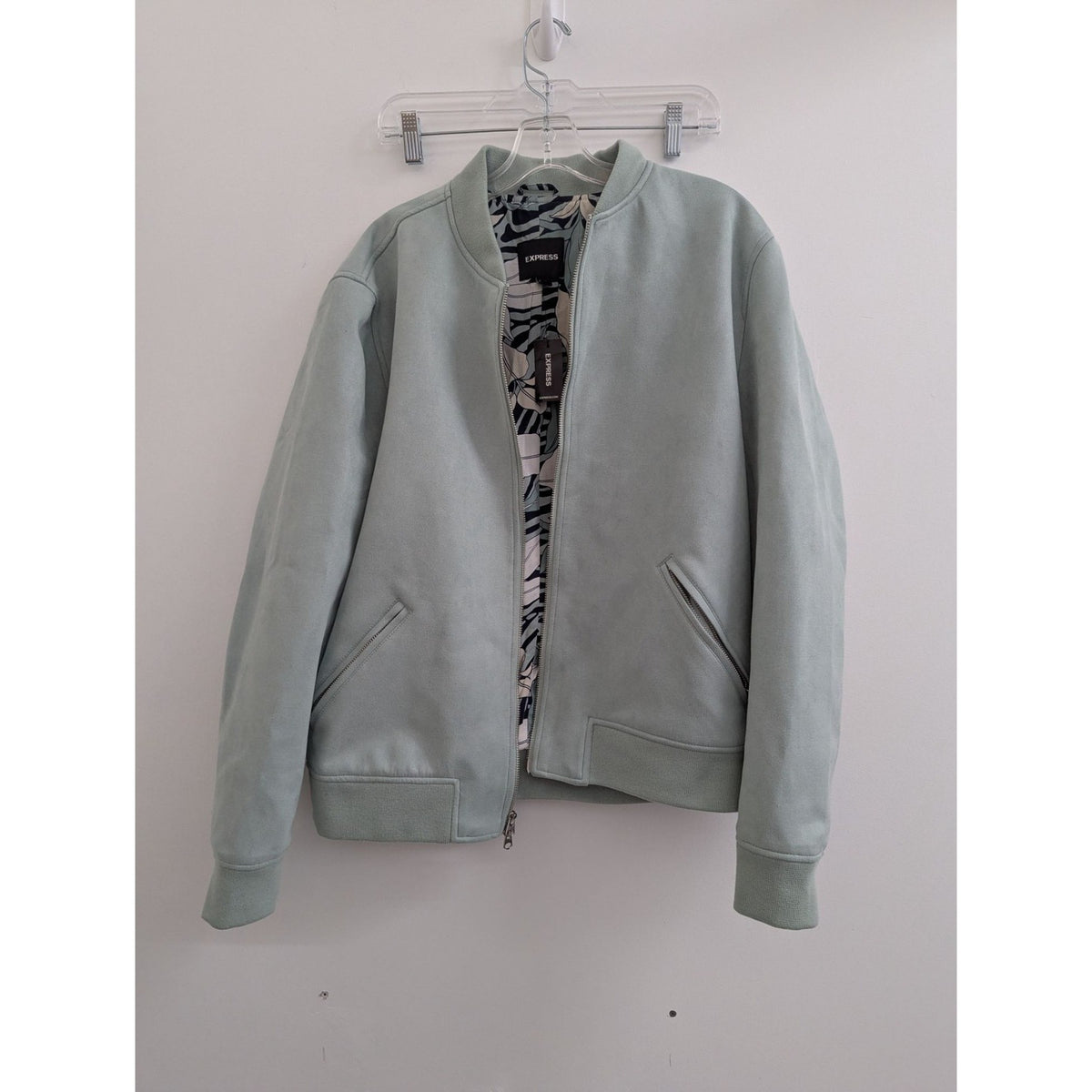 Express Womens Suede Bomber Jacket Size L