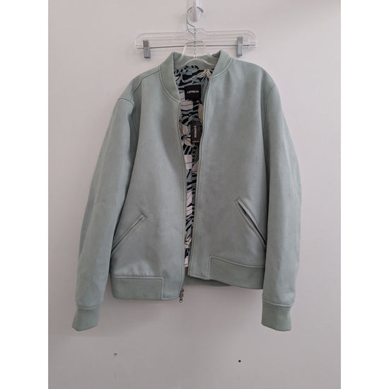 Express Womens Suede Bomber Jacket Size L