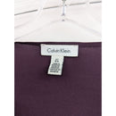 Calvin Klein Plum Long Sleeve Blouse With Gold Zipper Detail L 6/8