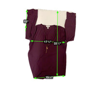 Calvin Klein Plum Long Sleeve Blouse With Gold Zipper Detail L 6/8