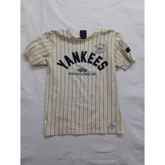 Alpha Industries Yankees Pinstripe Tee S Cotton Beige/Navy