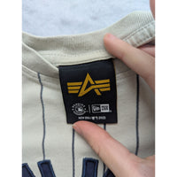 Alpha Industries Yankees Pinstripe Tee S Cotton Beige/Navy