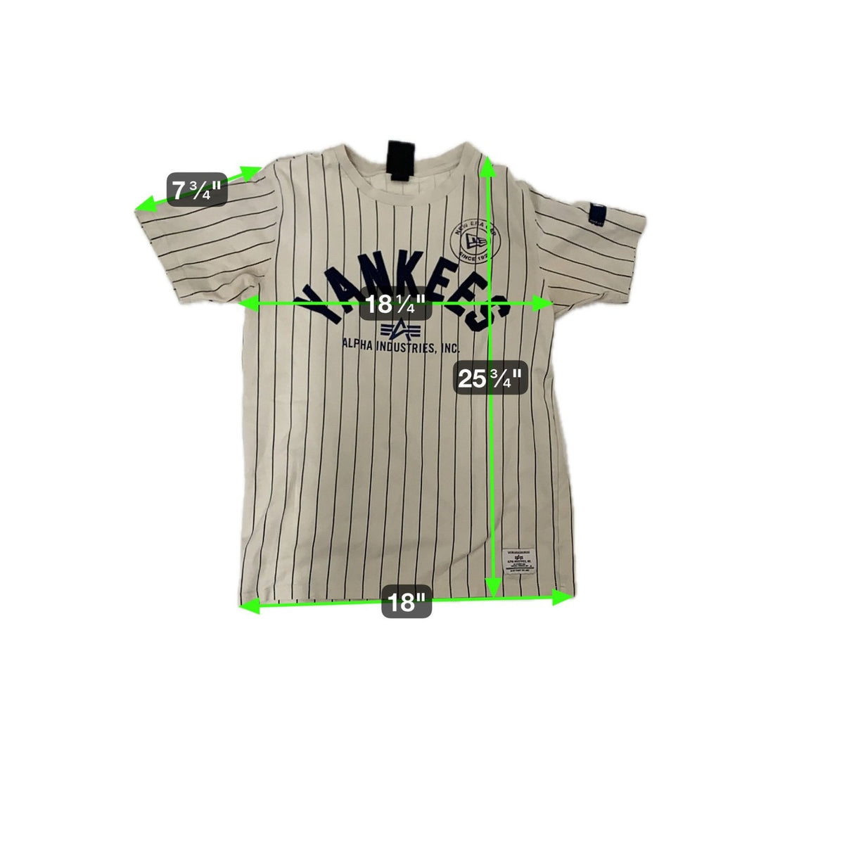 Alpha Industries Yankees Pinstripe Tee S Cotton Beige/Navy