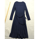Rachel Rachel Roy Womens Navy Blue Wrap Midi Dress With Long Sleeves & Waist Tie - Size S