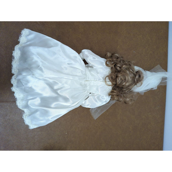 Heritage Collection Porcelain Bride Doll With Satin Gown & Veil 16" Handcrafted Details