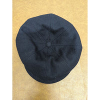 Natier Paris Black Wool & Cashmere Newsboy Cap With Butterfly Brooch Size 56
