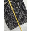 Black & White Leaf Print Ruched Midi Dress Size 8 Made In Korea 100% Polyester