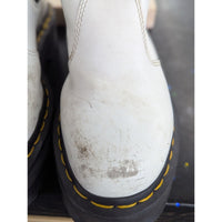 Dr. Martens White Leather Platform Chelsea Boots Womens Pre-Owned