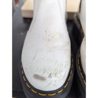 Dr. Martens White Leather Platform Chelsea Boots Womens Pre-Owned