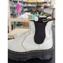 Dr. Martens White Leather Platform Chelsea Boots Womens Pre-Owned
