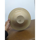 Vintage Ceramic Bowl With Hand-Painted Floral Design & Yellow Rim Mid-Century Modern 10-Inch Diameter Made In Japan