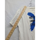 Shein White Graphic Tee "Nothing Is Impossible Challenge" Blue X Print Youth Size 13-14Y