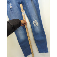 Hollister Mens Skinny Fit Distressed Jeans W34 L34 Medium Wash Stretch Denim