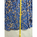 Nine West Blue & Orange Leopard Print Asymmetrical Dress With Puff Sleeve XL