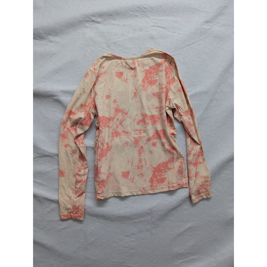 Hang Ten Womens Long Sleeve UV Protection Shirt S Orange/Beige
