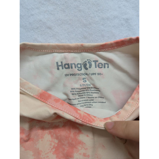 Hang Ten Womens Long Sleeve UV Protection Shirt S Orange/Beige