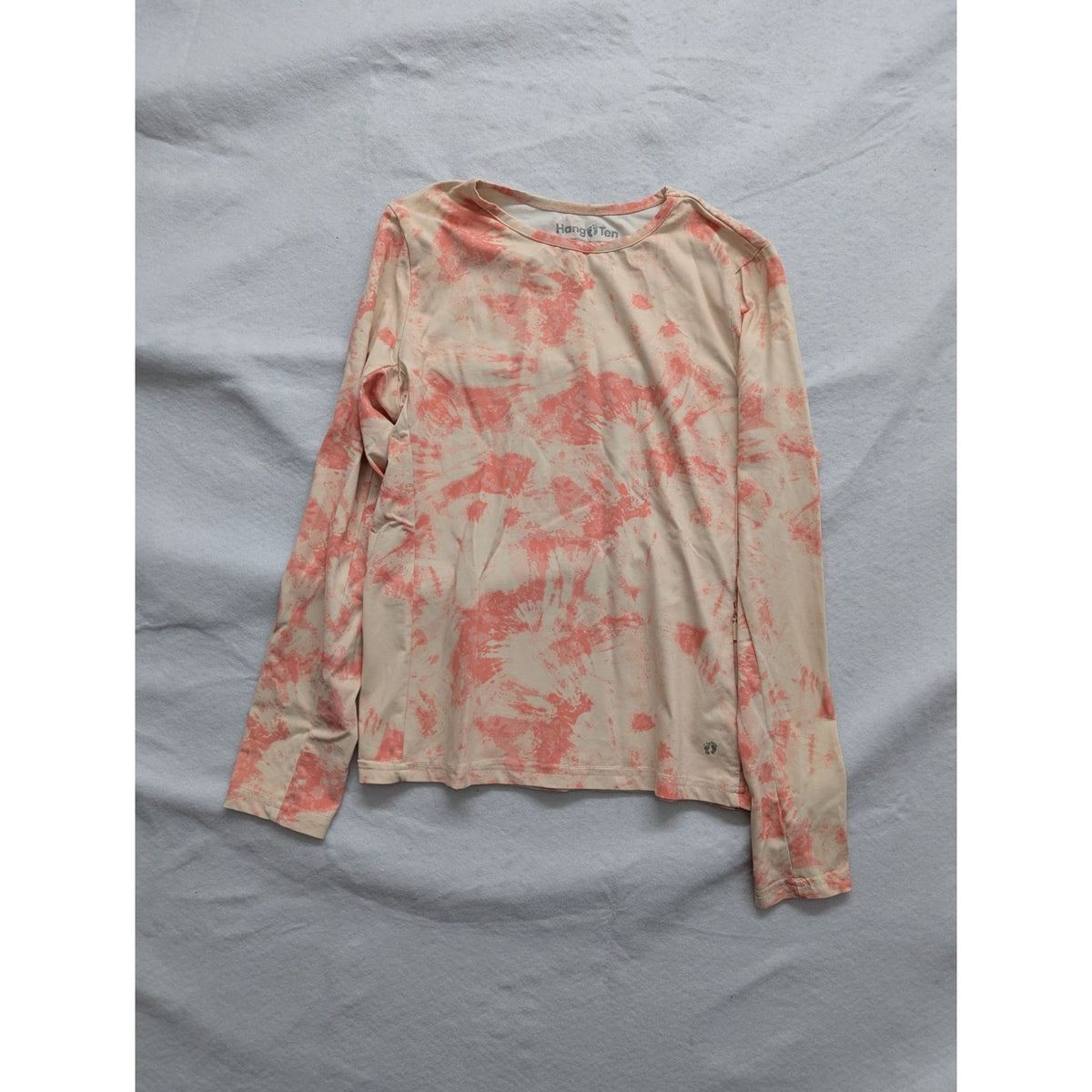 Hang Ten Womens Long Sleeve UV Protection Shirt S Orange/Beige