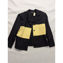Melissa Harper Womens Blazer Jacket M Navy & Yellow Color Block Professional Att